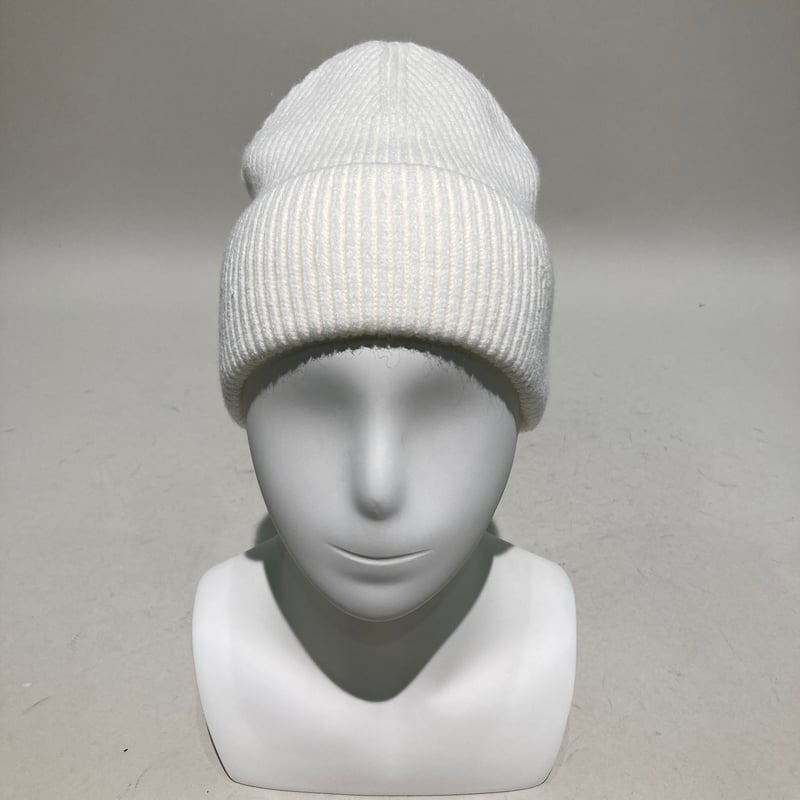 リブ編みニットキャップ(ホワイト) | HOS NOW