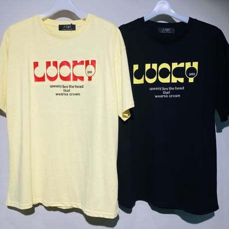 LUCKYネオンプリントカットソー(ブラック)