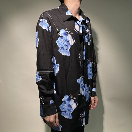 NODRUG総柄ZIPシャツ