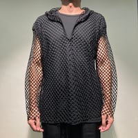 メッシュオーバーパーカー(ブラック)