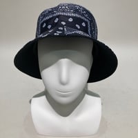 バンダナ柄リバーシブルバケットハット(ブラック)