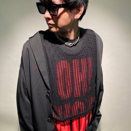 ショートメッシュクルーニットL/S