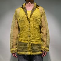 メッシュカラーCPOシャツ(イエロー)