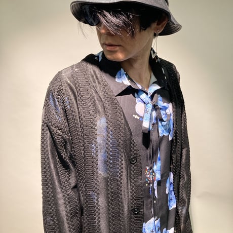 NODRUG総柄ZIPシャツ