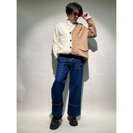 ロールアップ切替INDワイドデニム