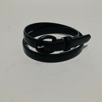 バックルレザーナローベルト (ブラック)