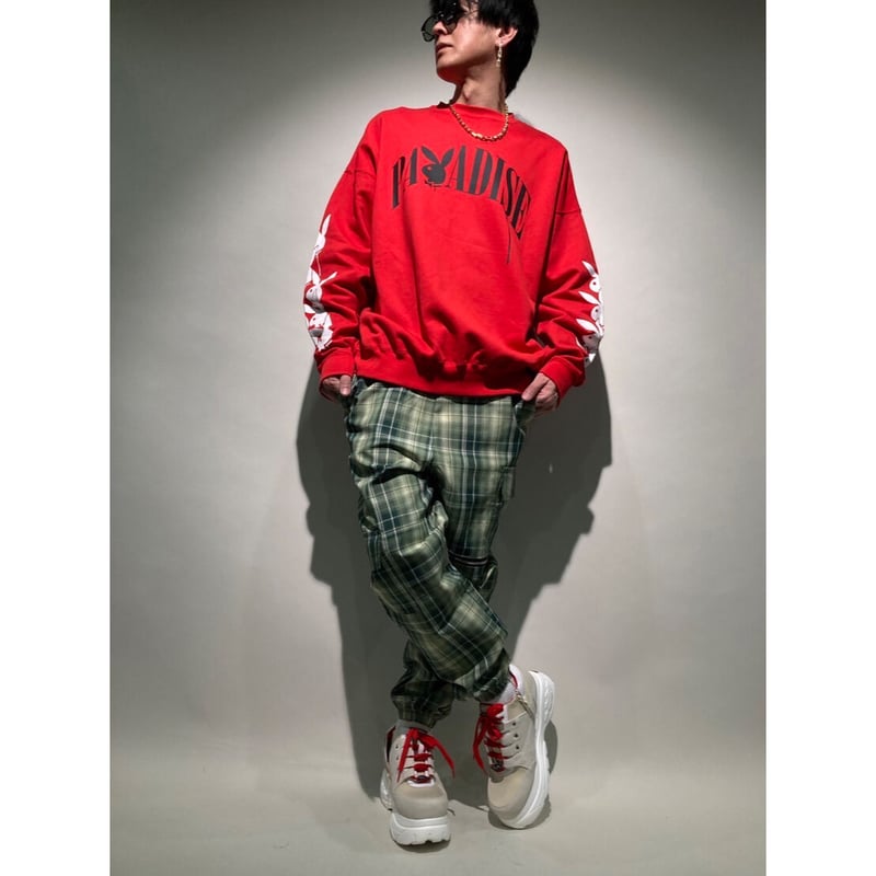 イージーチェックカーゴパンツ(グリーンチェック) | HOS NOW