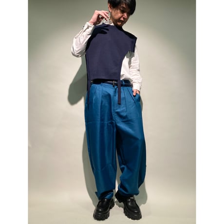 ドレープワイドバルーンパンツ(ブルー)