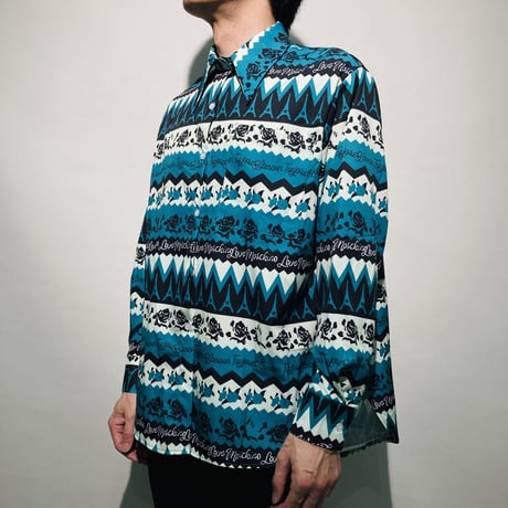 グリーンローズ総柄シャツ