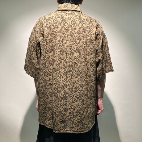 レオパード柄ハーフスリーブスイングトップシャツブルゾン