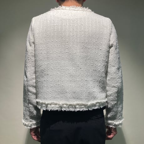 ファンシーツイードノーカラーショートブルゾン