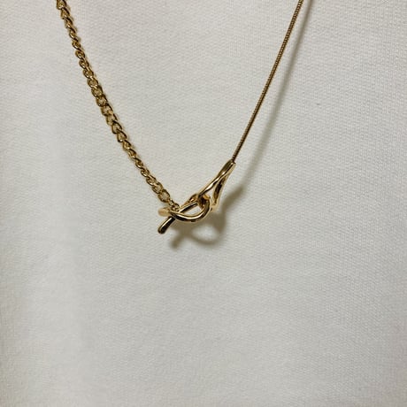 2wayロングチェーンマントルネックレス(ゴールド)