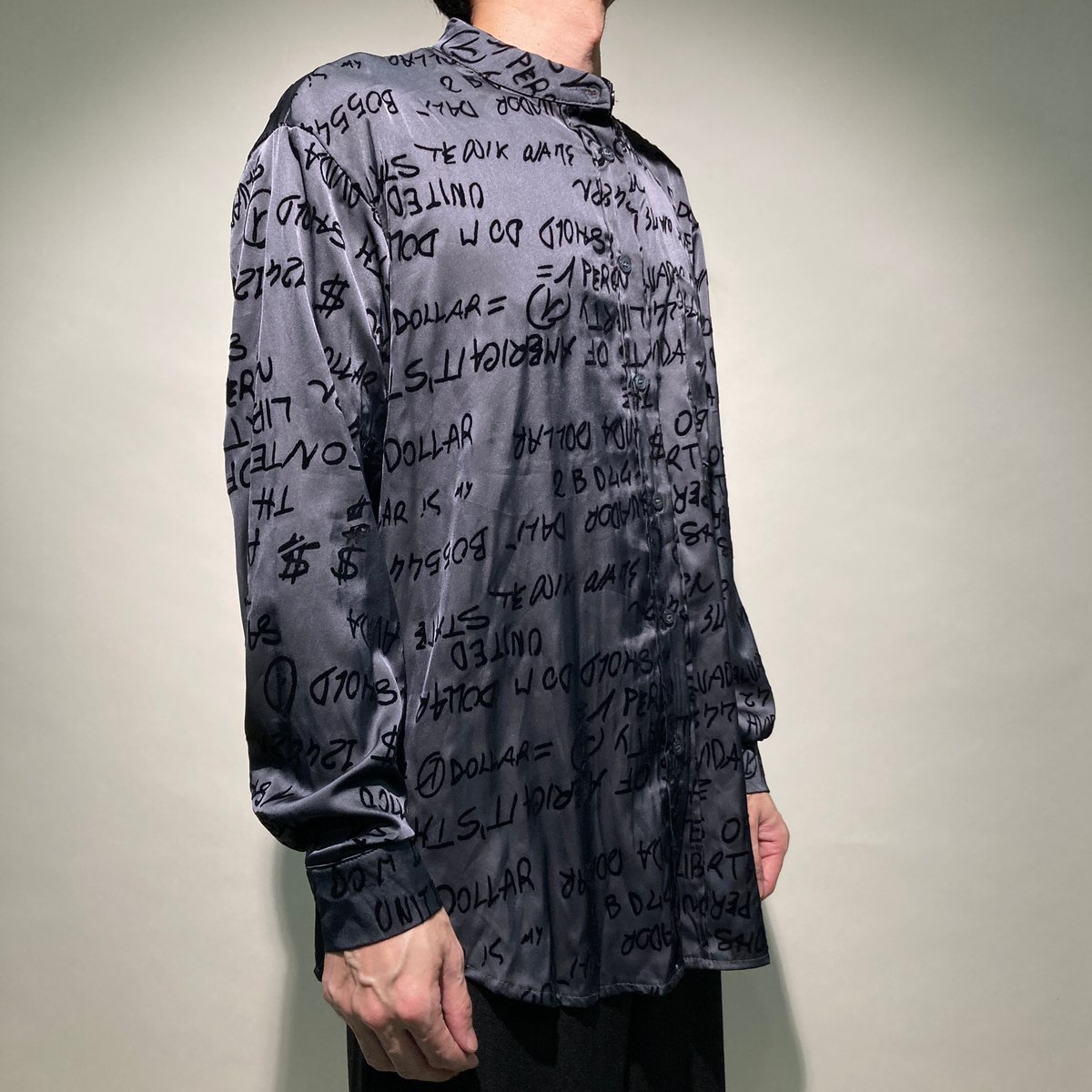 値下げ‼︎HIAND ハイアンド　ベロアコンビボリュームカラーシャツ ベロアコンビボリュームカラーシャツ - HIAND