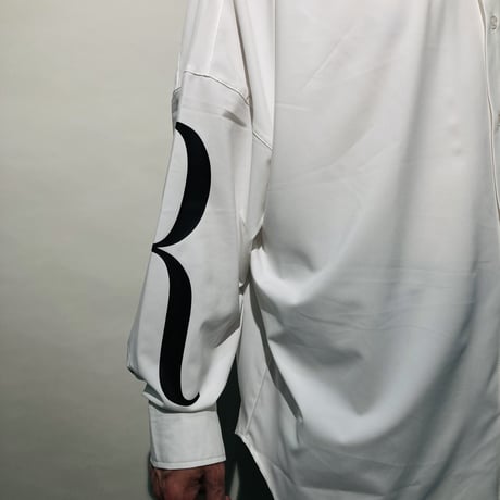 エステルストレッチロゴBIGシャツ(ホワイト)