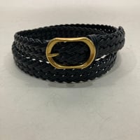 ナローメッシュゴールドバックルベルト(ブラック)