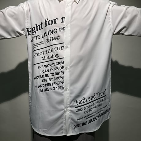 エステルアシンメトリーロゴプリントシャツ