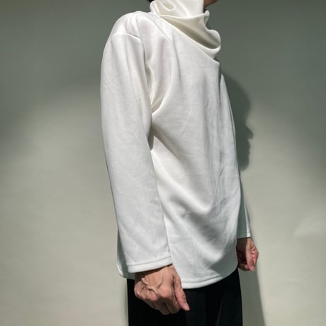 モダール混ポンチアフガンネックTEE(ホワイト)
