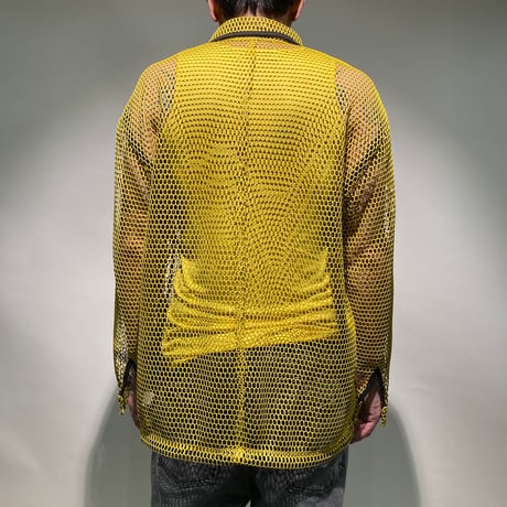 メッシュカラーCPOシャツ(イエロー)