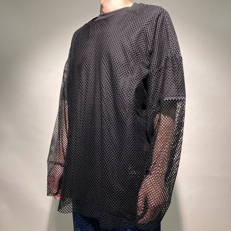 アンサンブル メッシュL/S TEE(ブラック)