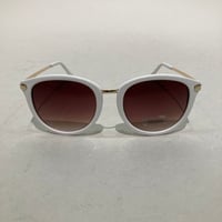 テンプルクリップ&ブリッジゴールドバタフライサングラス(ホワイト×ブラウン)