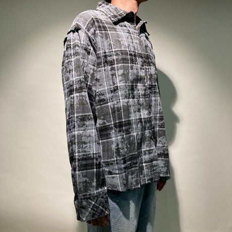 ダスティプリントチェックシャツL/S