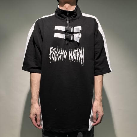 ミニ裏毛切替ハーフZIP TEE