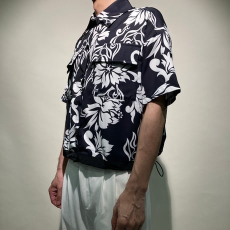 ハイビスカス柄CPOショートシャツ