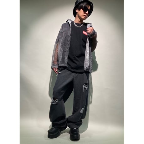 【在庫問い合わせ商品】厚底スニーカー(ブラック×ライナーグリーン)