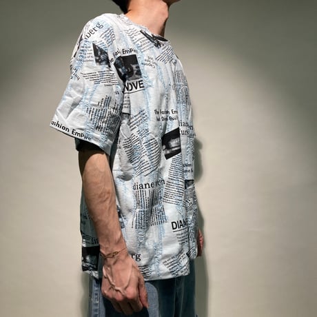 ガゼッタ柄ダメージTEE