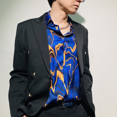 レトロマーブル総柄シャツ