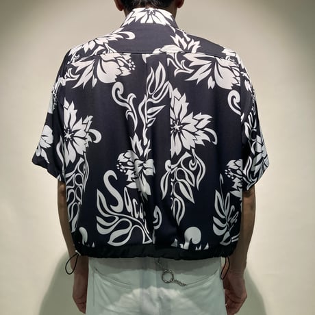 ハイビスカス柄CPOショートシャツ