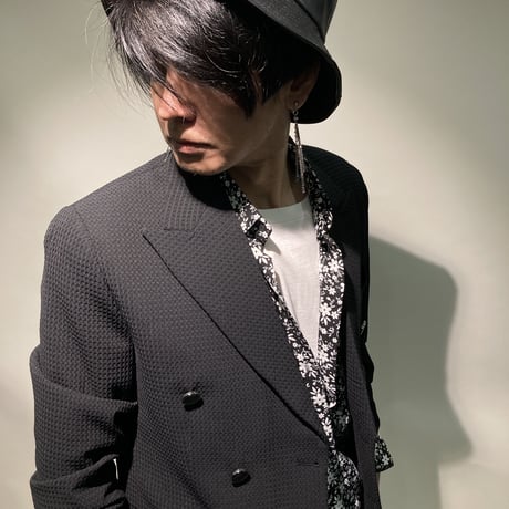 小花総柄シャツ(ブラック)