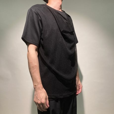 メッシュレイヤードドレープTEE