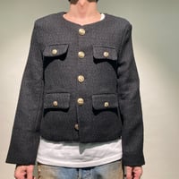 ツイードノーカラーショートジャケット