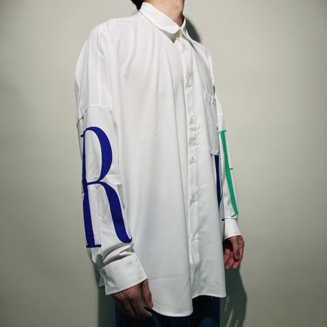 エステルストレッチロゴBIGシャツ(ホワイトマルチ)