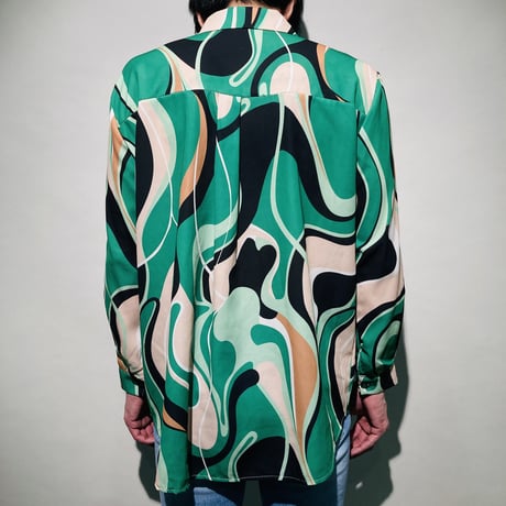 ネオレトロ総柄シャツ(グリーン)