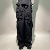 Wウエストナイロンワイドカーゴパンツ