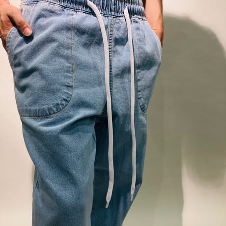 ロングドローコードブリーチデニムパンツ(ブリーチ)