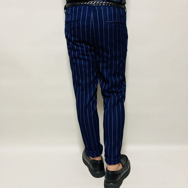 ダブルジャケットスリーピーススーツ(ボールドストライプネイビー