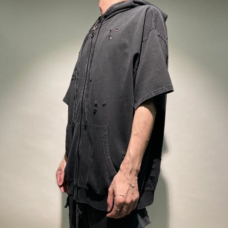 ケミカルダメージZIPパーカーS/S
