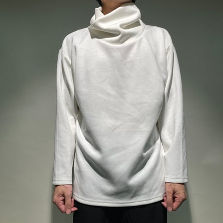 モダール混ポンチアフガンネックTEE(ホワイト)
