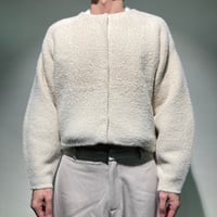 シャギーノーカラーニットジャケット