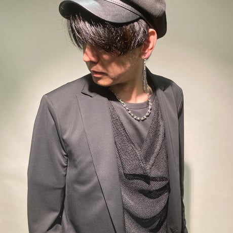 メッシュレイヤードドレープTEE