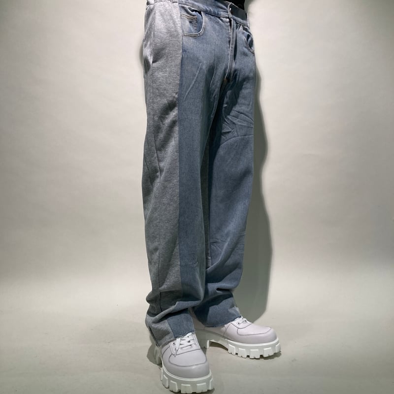 みこ！2wayパンツ☆スウェットパッチワークＸデニムＸジャージ☆♪ スウェット×デニムドッキングパンツ | HOS NOW