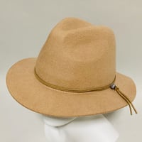 メタルビーズデザイン ワイドブリムハット(ベージュ)