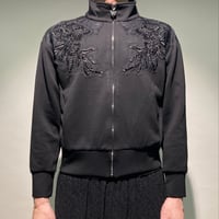 スパンコール刺繍スタンドショートブルゾン