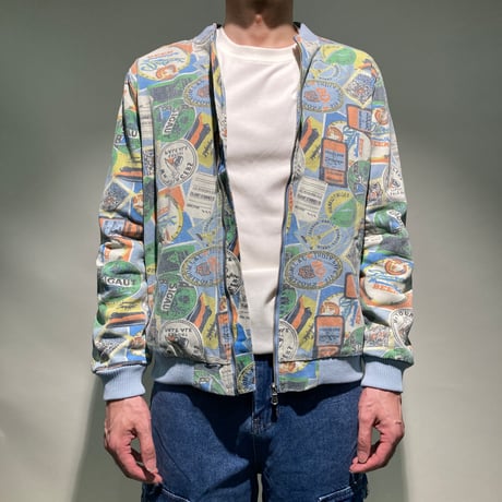 ワッペンプリントボンバーデニムブルゾン