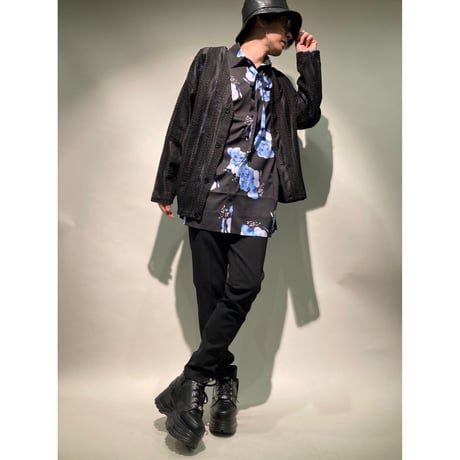 NODRUG総柄ZIPシャツ