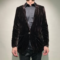 ベロアアンコンストラクテッドシャツジャケット