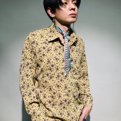 小花総柄シャツ(イエロー)